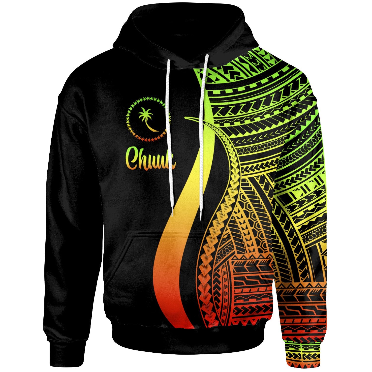 Chuuk Hoodie Reggae Tentacle Tribal Pattern Unisex Reggae - Polynesian Pride