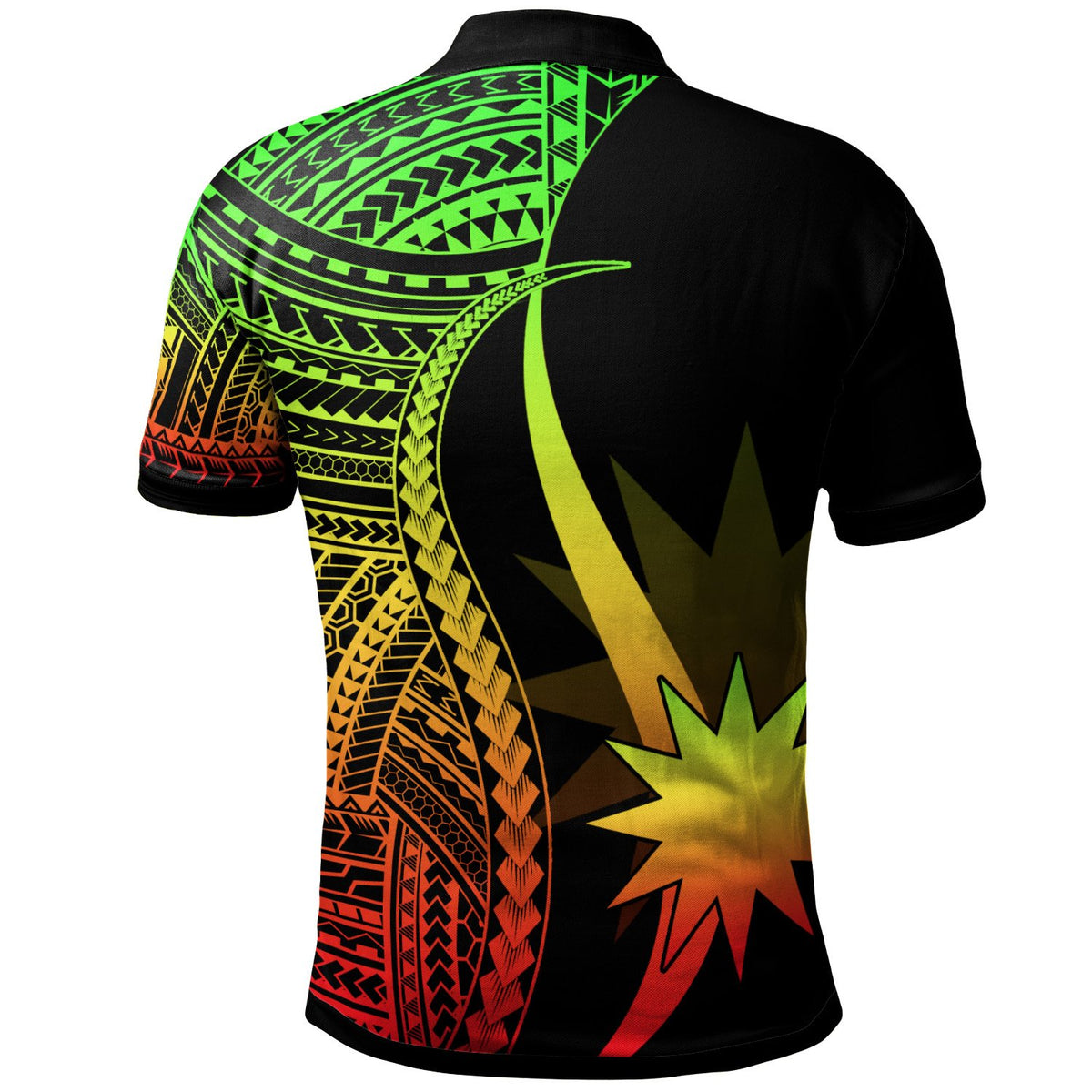 Nauru Polo Shirt Reggae Polynesian Tentacle Tribal Pattern - Polynesian Pride