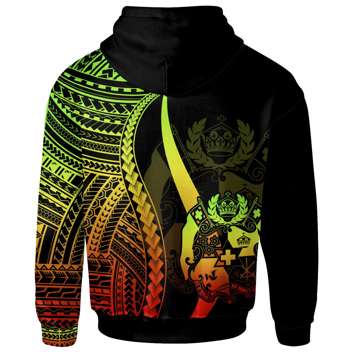 Tonga Zip up Hoodie Reggae Tentacle Tribal Pattern - Polynesian Pride