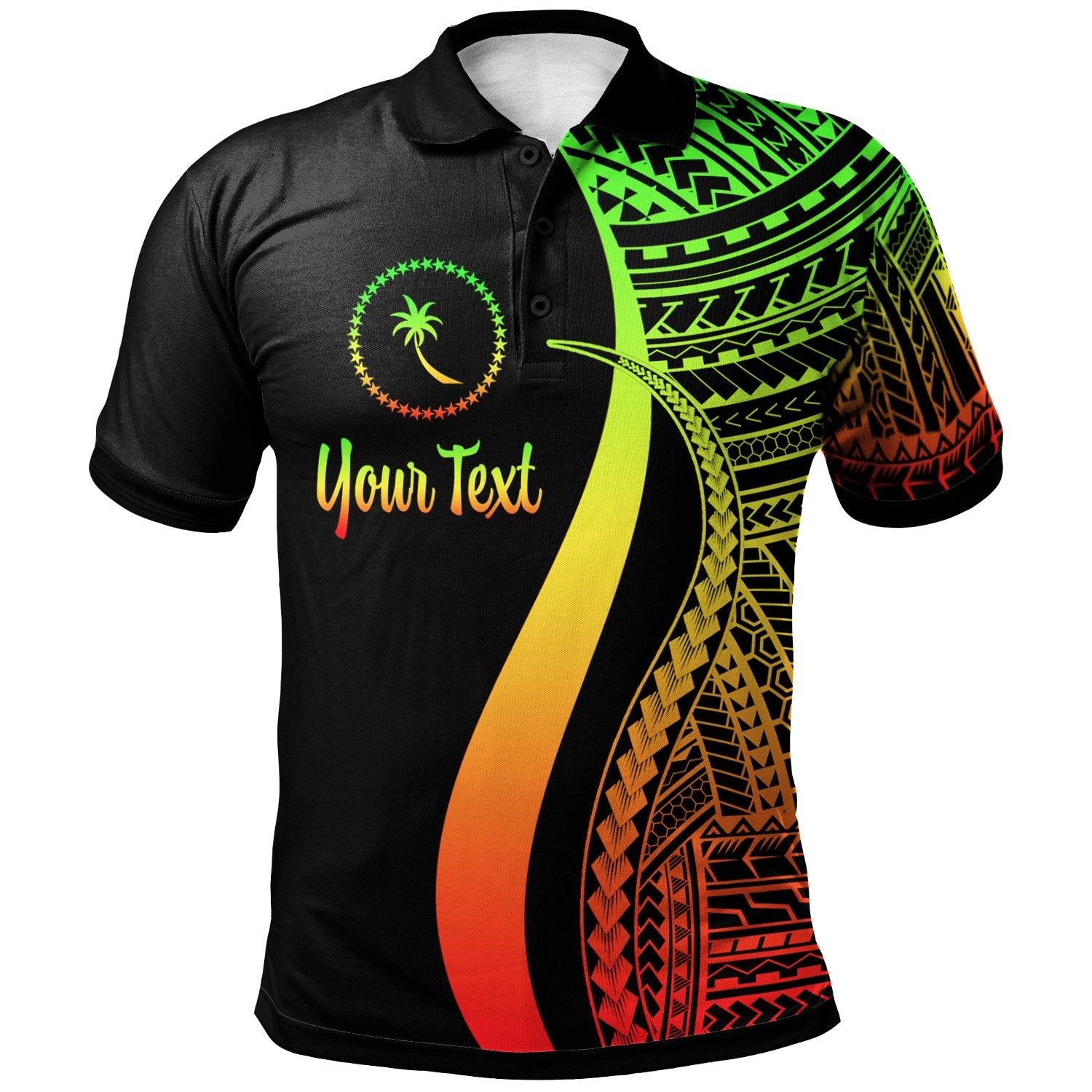 Chuuk Custom Polo Shirt Reggae Polynesian Tentacle Tribal Pattern Unisex Reggae - Polynesian Pride