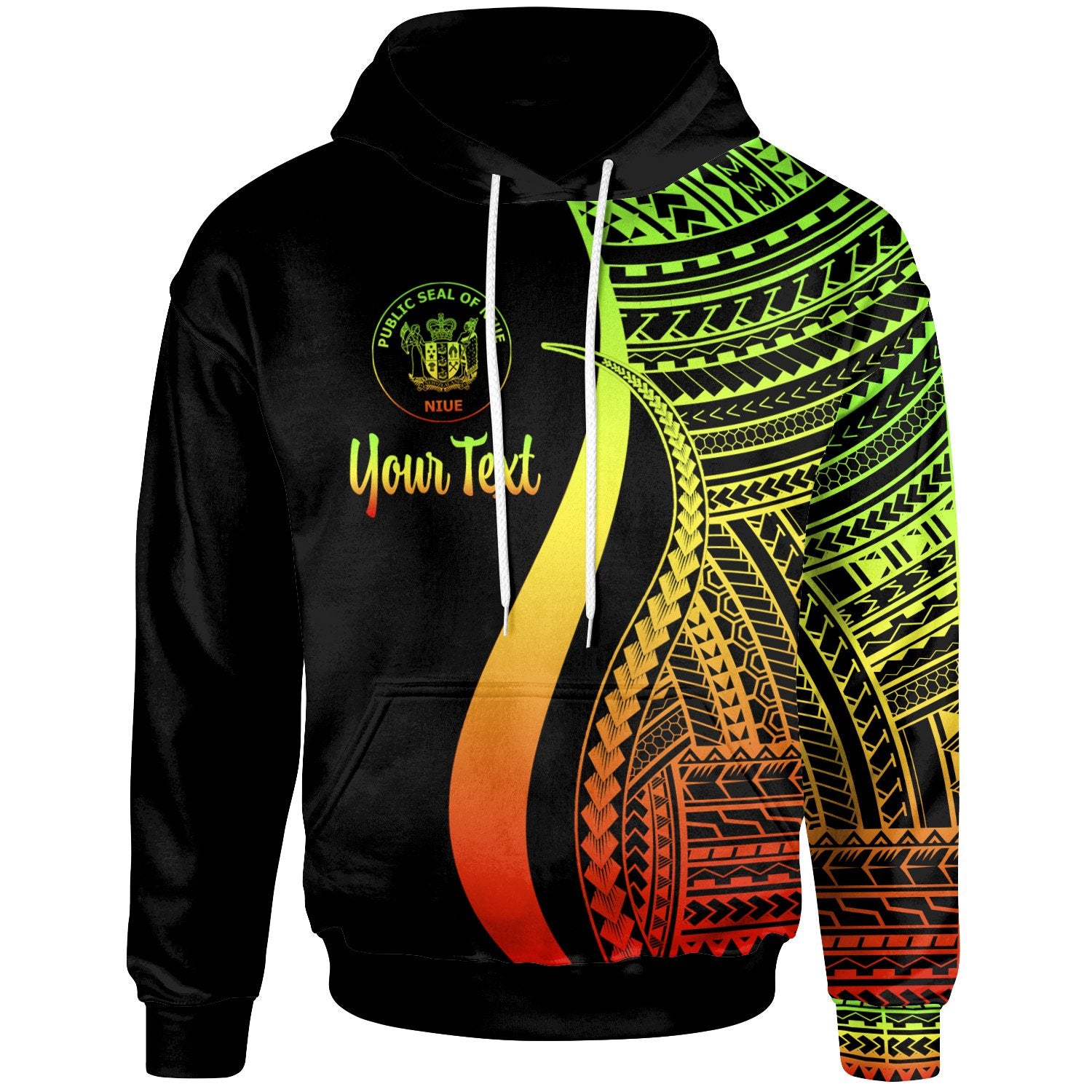 Niue Custom Hoodie Reggae Tentacle Tribal Pattern Unisex Reggae - Polynesian Pride