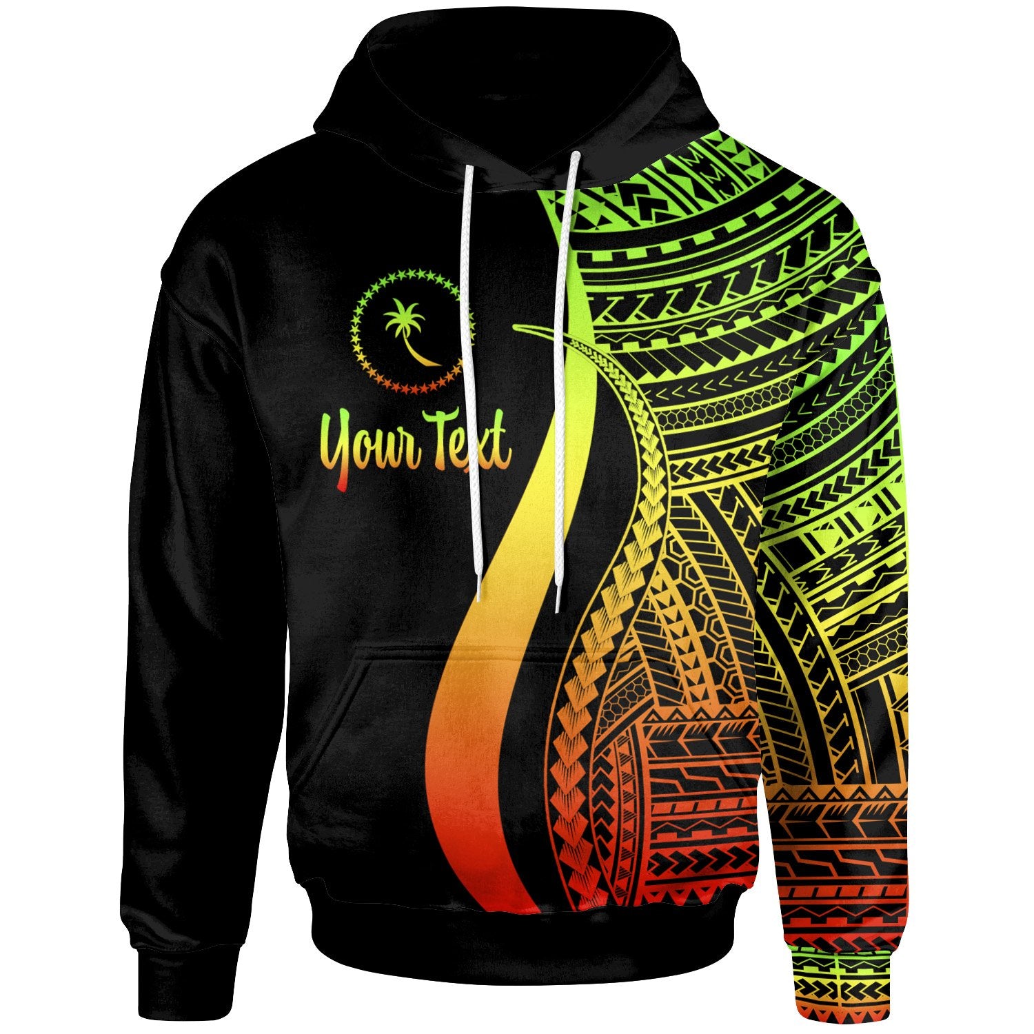 Chuuk Custom Hoodie Reggae Tentacle Tribal Pattern Unisex Reggae - Polynesian Pride