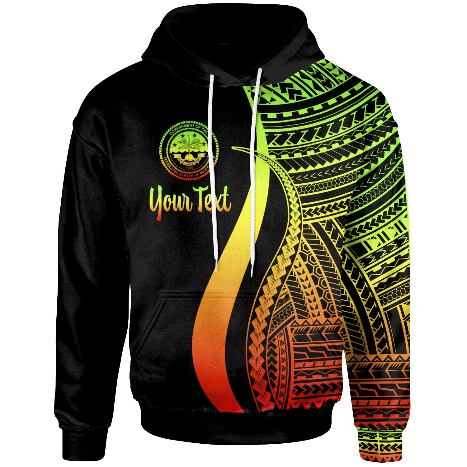 Federated States of Micronesia Custom Hoodie Reggae Tentacle Tribal Pattern Unisex Reggae - Polynesian Pride