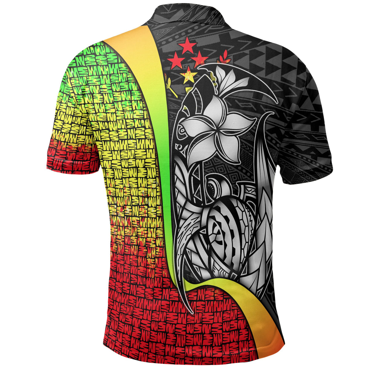 Kosrae Micronesian Custom Polo Shirt Reggae Turtle with Hook - Polynesian Pride