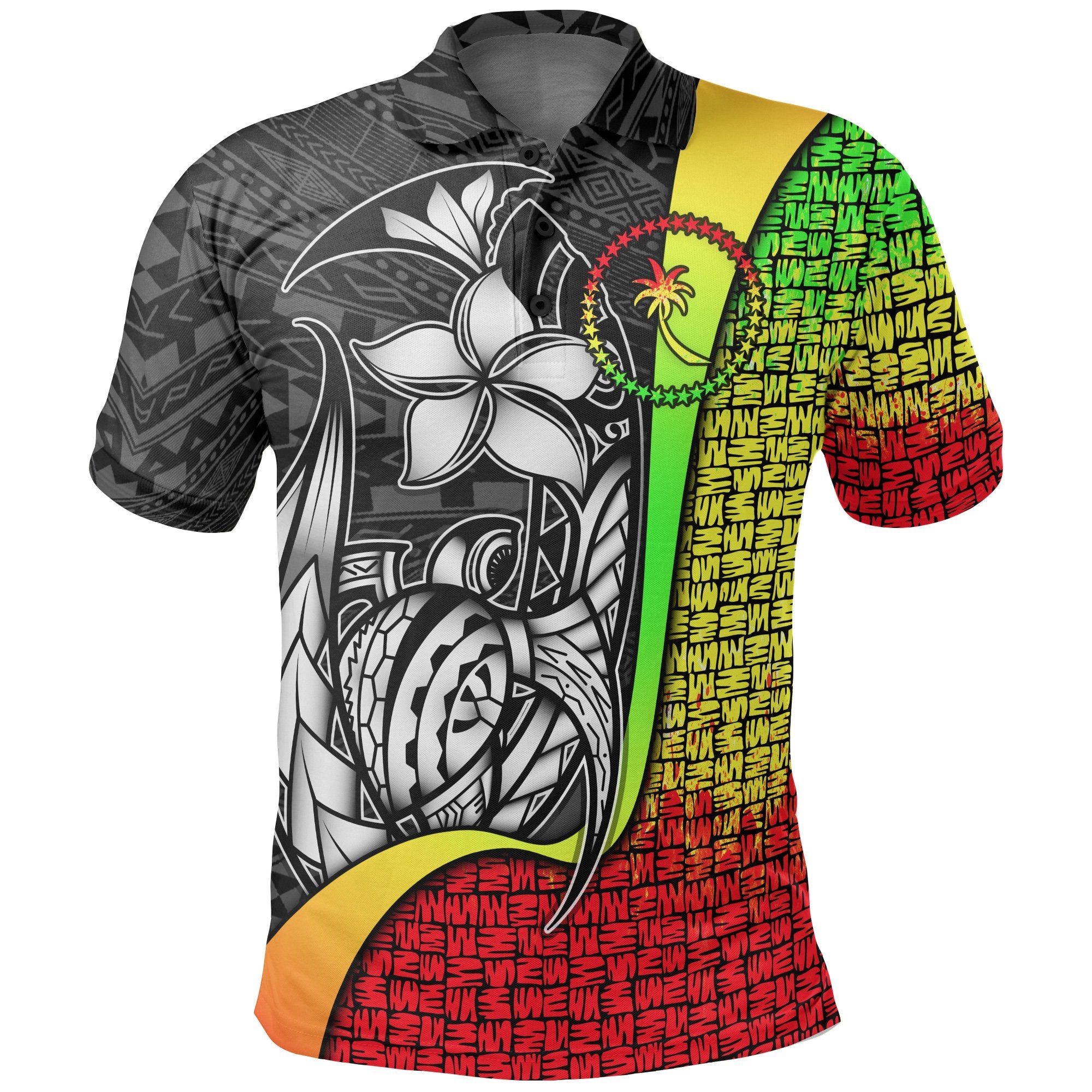 Chuuk Micronesian Polo Shirt Reggae Turtle with Hook Unisex REGGAE - Polynesian Pride