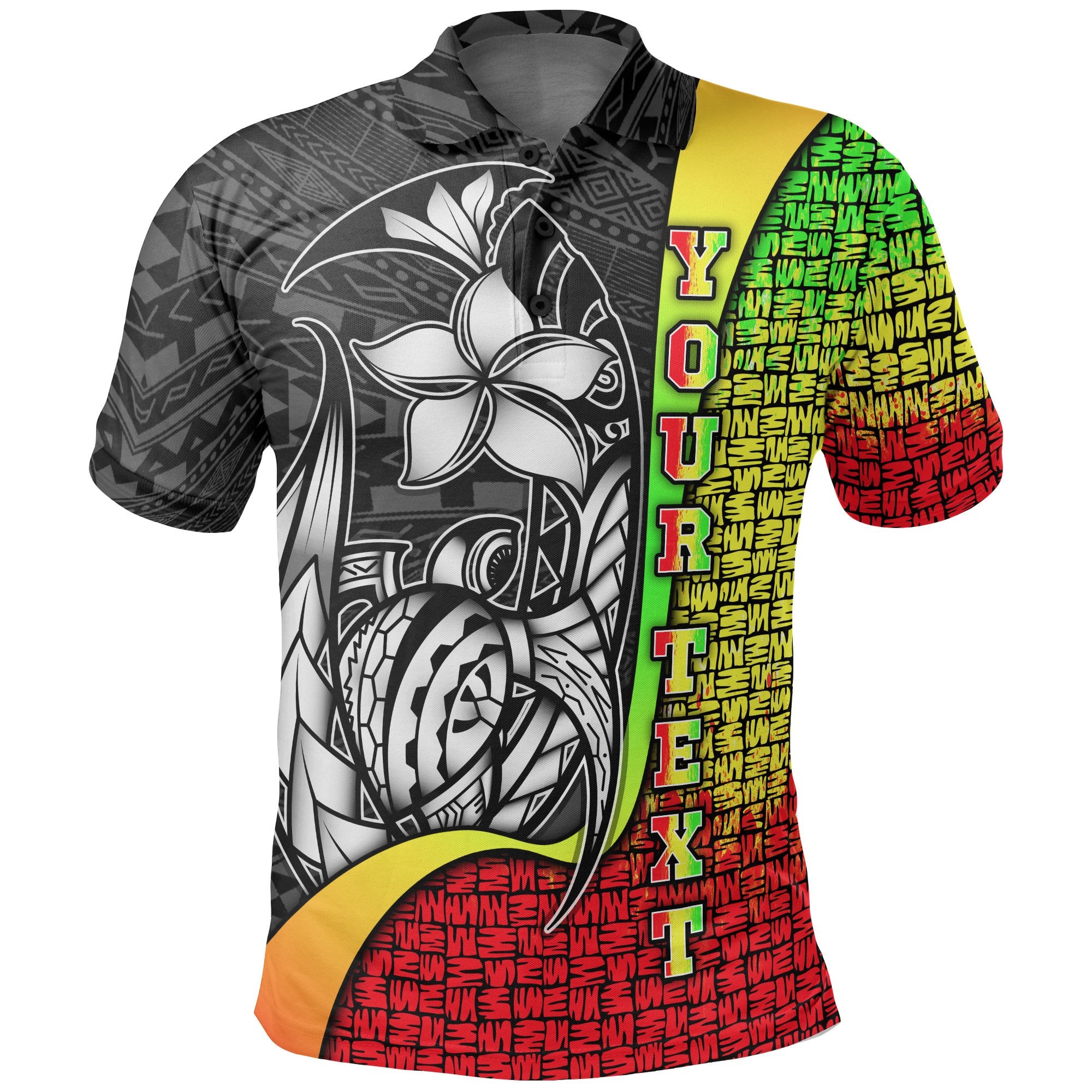 Samoa Custom Polo Shirt Reggae Turtle with Hook Unisex REGGAE - Polynesian Pride