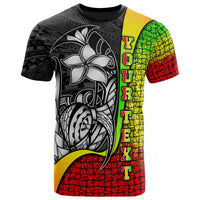 Federated States of Micronesia Custom T Shirt Reggae Turtle with Hook Unisex Reggae - Polynesian Pride