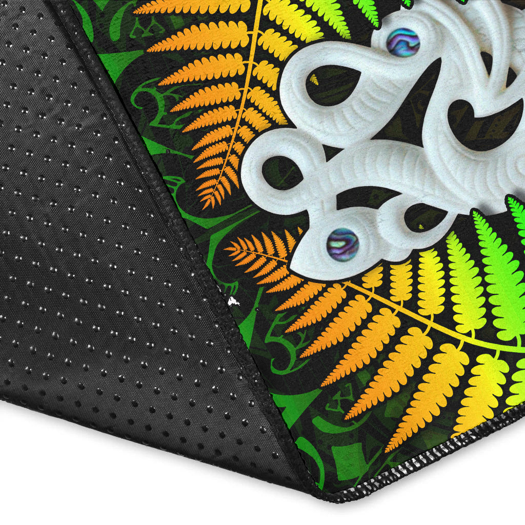 Aotearoa Fern Area Rug New Zealand Hei Tiki Special Style LT13 - Polynesian Pride