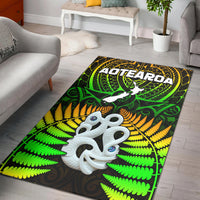 Aotearoa Fern Area Rug New Zealand Hei Tiki Special Style LT13 Green - Polynesian Pride