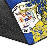 (Custom Personalised) Niue Hiapo Area Rug Rock of Polynesia Tapa Niuean Crab Happy Day LT13 - Polynesian Pride