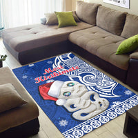 New Zealand Christmas Area Rug Hei Tiki Blue Pohutukawa Meri Kirihimete LT14 - Polynesian Pride