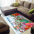 (Custom Personalised) Fiji Area Rug Proud Fijian Tapa mix Tagimoucia Flowers LT13 - Polynesian Pride