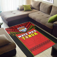 Tonga Rugby Area Rug Mate Maa Tonga Pacific Ngatu Black LT14 - Polynesian Pride