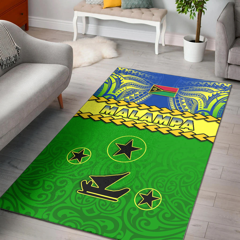 Malampa Province Area Rug Vanuatu Pig Tusk Polynesian Flag Style LT14 Green - Polynesian Pride