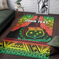 (Custom Personalised) Samoa Rugby Area Rug Teuila Torch Ginger Gradient Style LT14 - Polynesian Pride