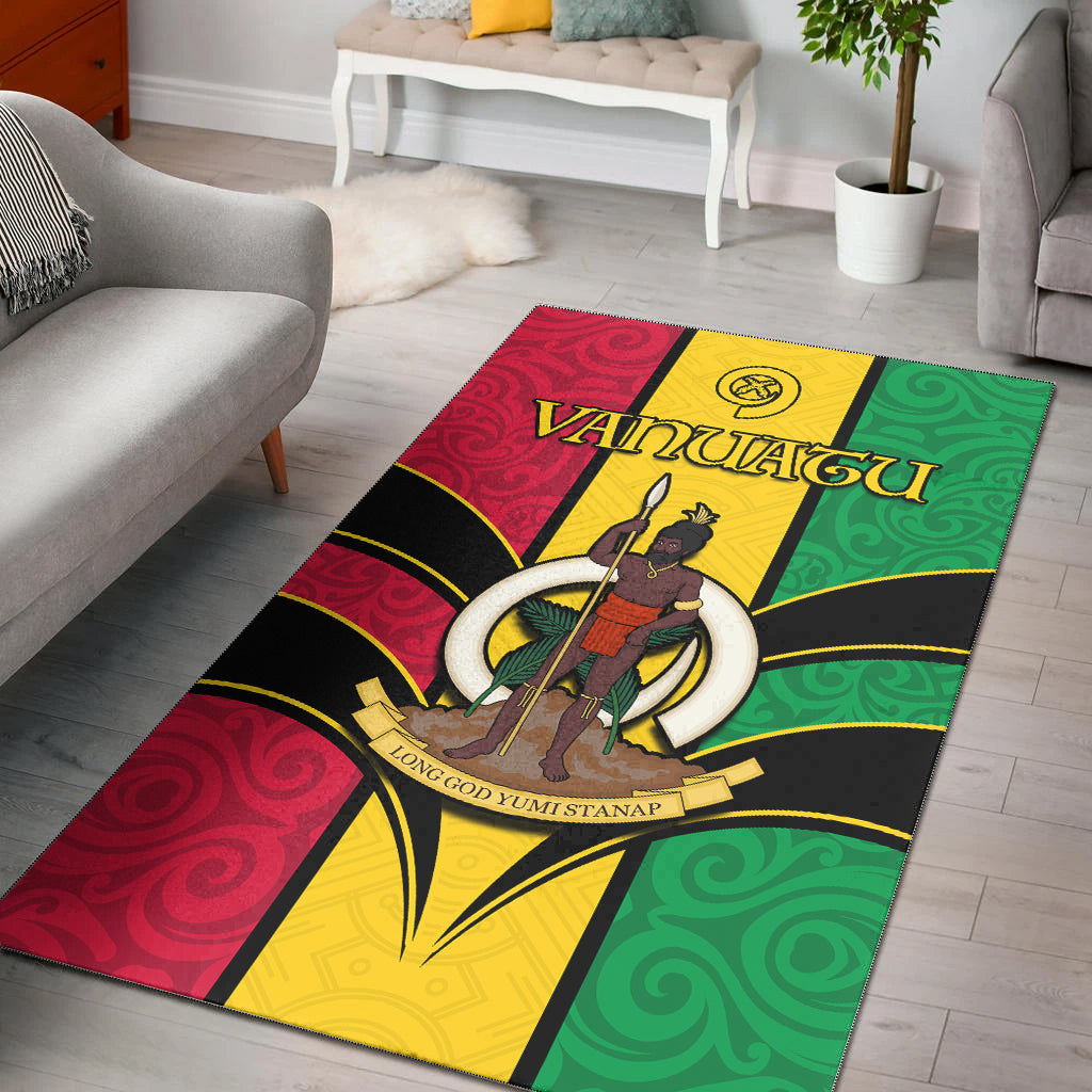 Vanuatu Area Rug Pig Tusk Polynesian LT13 Yellow - Polynesian Pride