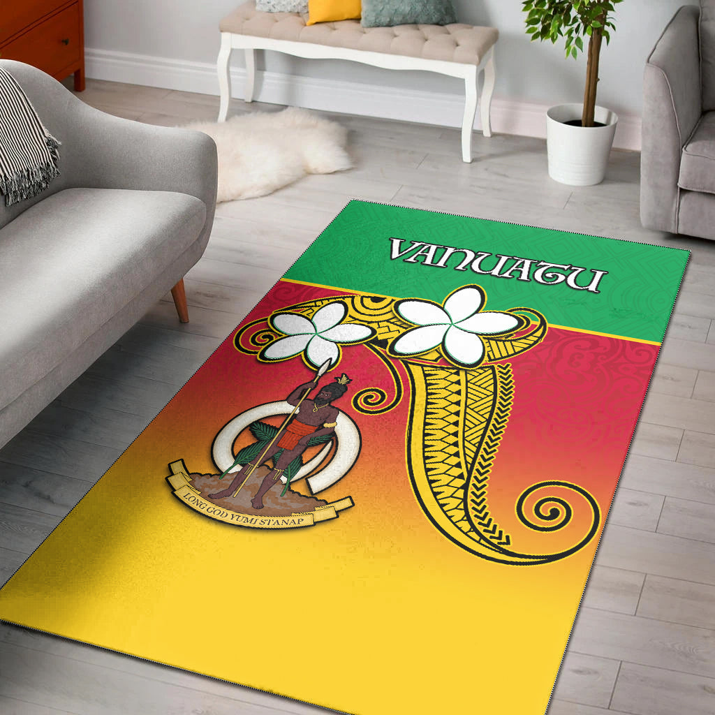 Vanuatu Novelty Area Rug Frangipani Tropical Spa Flower LT13 Red - Polynesian Pride