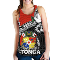 Tonga Hook Tattoo Women Tank Top Black LT6 Red - Polynesian Pride