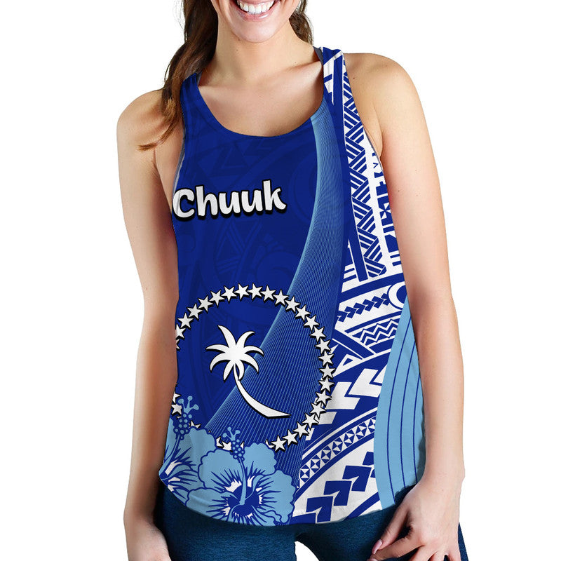 Chuuk Of Micronesia Women Tank Top Vibe Style LT6 Blue - Polynesian Pride