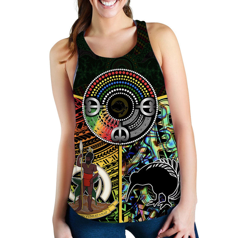 Vanuatu Mix Maori And Aboriginal Women Tank Top LT6 Art - Polynesian Pride