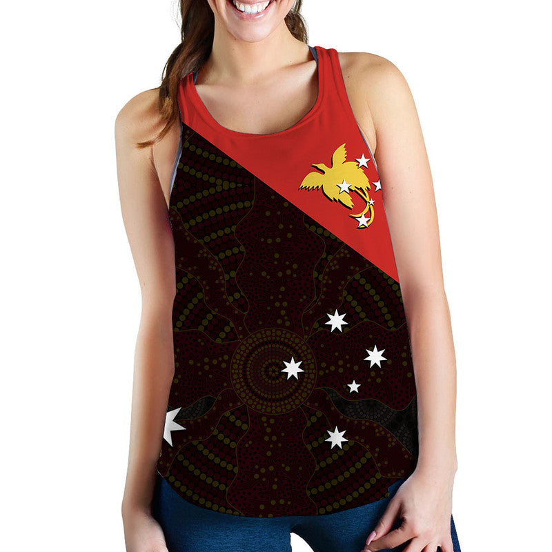 Papua New Guinea And Australia Women Tank Top LT6 Red - Polynesian Pride