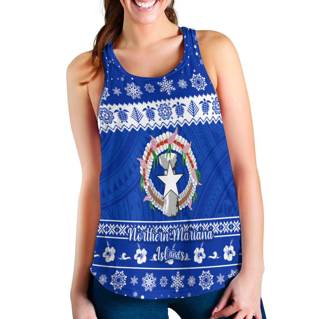 (Custom Personalised) Northern Mariana Islands Christmas Women Racerback Tank Simple Style LT8 - Polynesian Pride