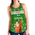 Hawaii Christmas Women Racerback Tank Santa Claus Surfing Simple Style - Green LT8 - Polynesian Pride