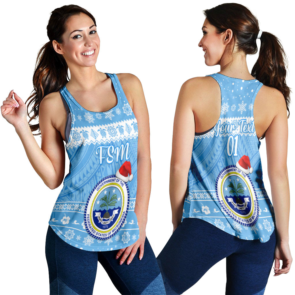 (Custom Personalised) Federated States of Micronesia Christmas Women Racerback Tank Simple Style - FSM Seal LT8 - Polynesian Pride