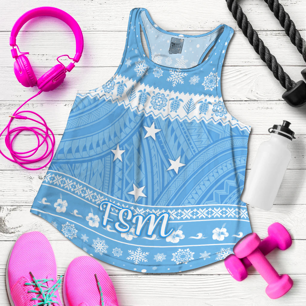 (Custom Personalised) Federated States of Micronesia Christmas Women Racerback Tank Simple Style - FSM Flag LT8 - Polynesian Pride