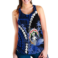 Northern Mariana Islands Women Tank Top Polynesian Style Blue Color LT6 - Polynesian Pride
