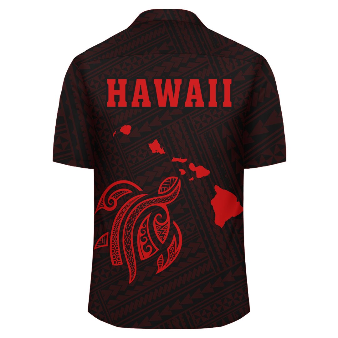 Kakau Polynesian Turtle Map Hawaii Shirt - Red - Polynesian Pride