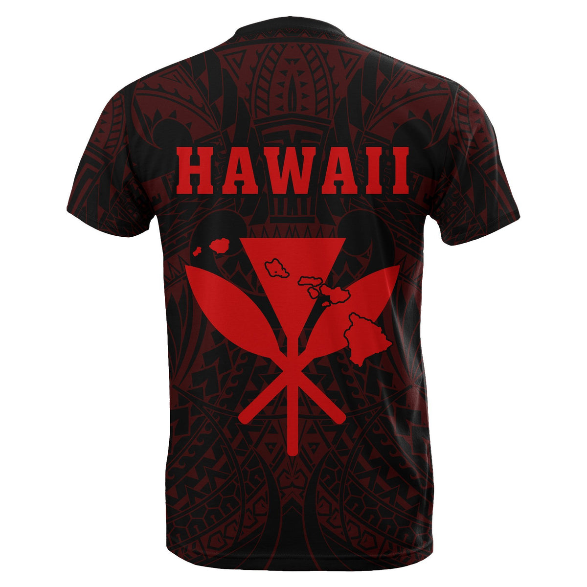 Hawaii Kakau Makau Fish Hook Polynesian T Shirt Red - Polynesian Pride