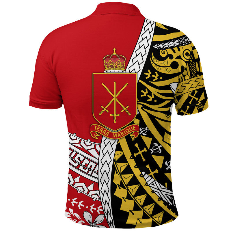 Tonga Terra Marique Polo Shirt Red Polynesian Minimalist Style LT9 - Polynesian Pride