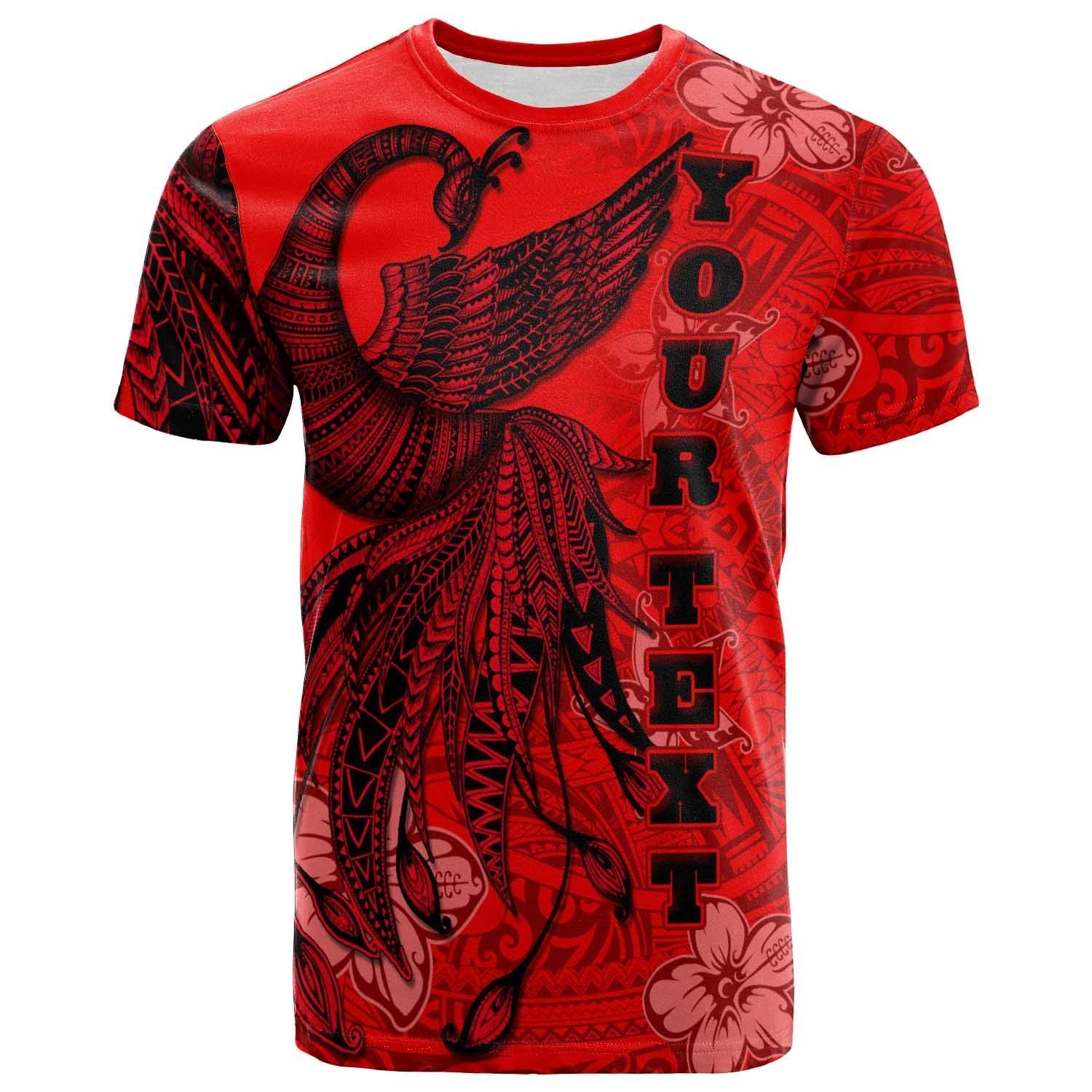 Guam Custom T Shirt Polynesian Phoenix Bird, Fairytales Bird Red Unisex Red - Polynesian Pride