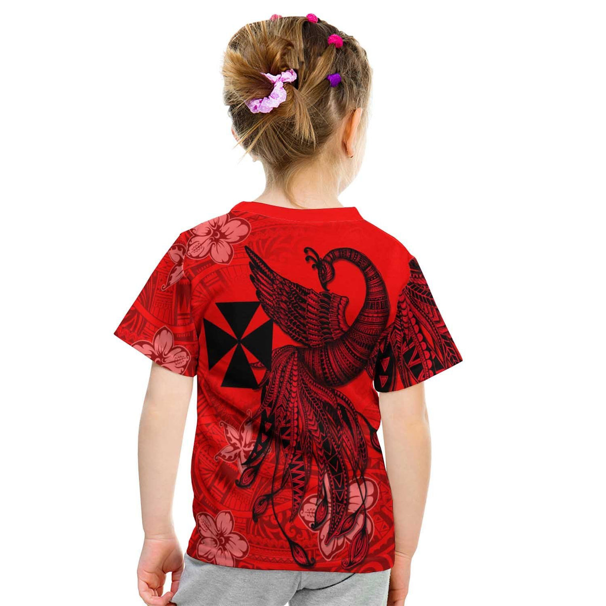 Vanuatu Custom T Shirt Polynesian Phoenix Bird, Fairytales Bird Red - Polynesian Pride