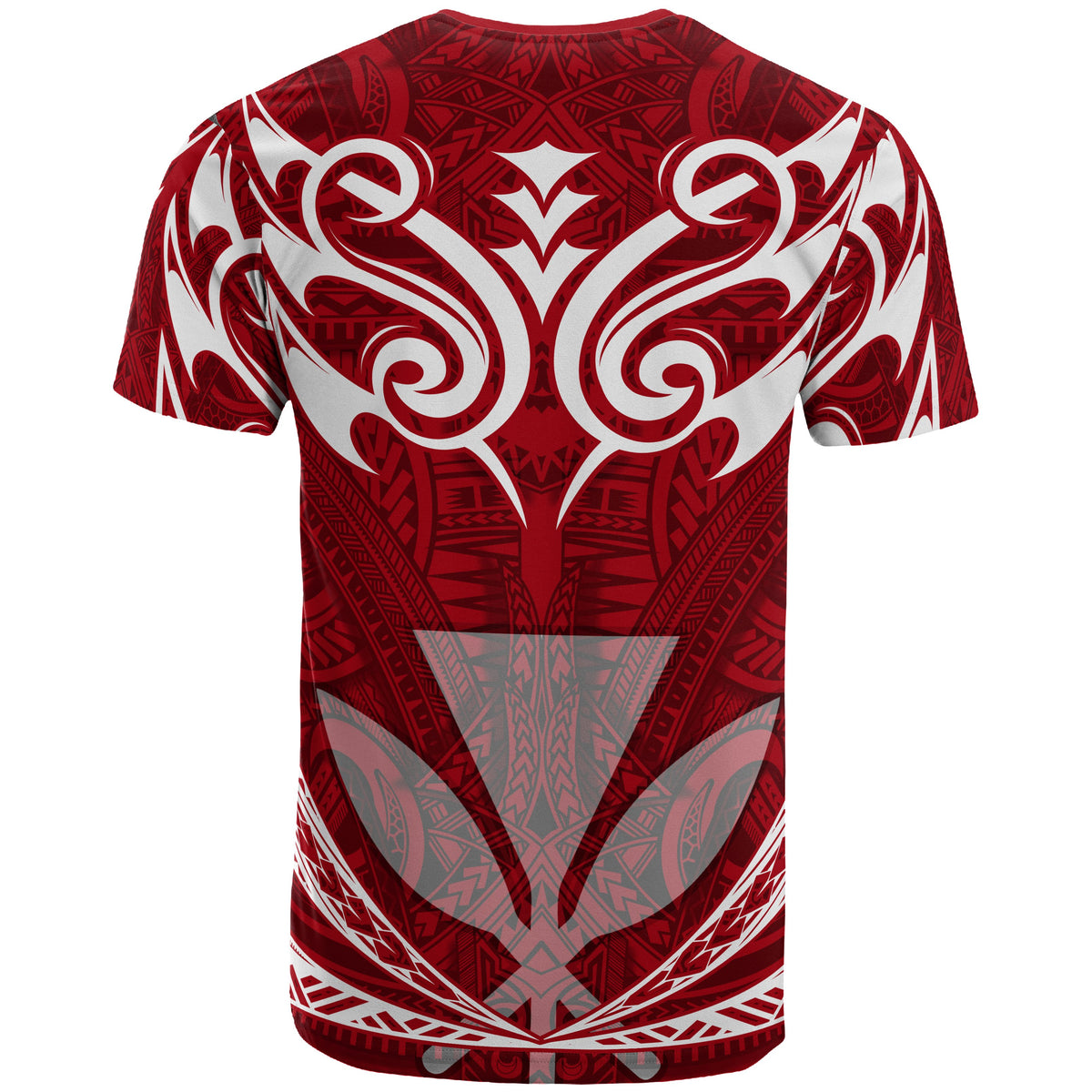 Hawaii Kanaka Polynesian Football Jersey T Shirt Red Bernice Style - Polynesian Pride