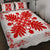 Hawaiian Quilt Maui Plant And Hibiscus Pattern Quilt Bed Set - Red White - AH - Polynesian Pride