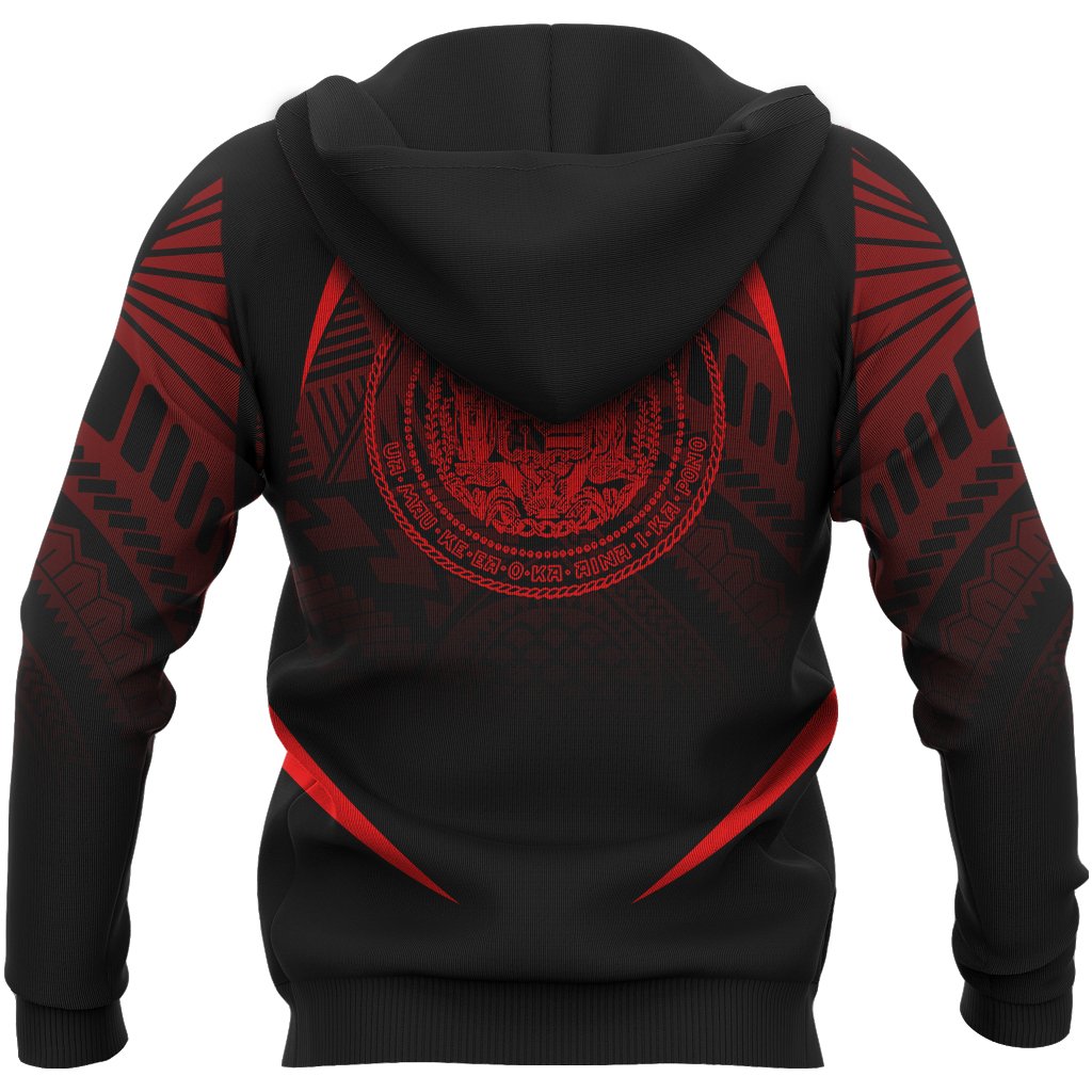 Hawaii Polynesian Hoodie Red The Face Style - Polynesian Pride