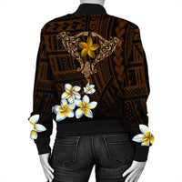 Hawaiian - Plumeria Ray Women's Bomber Jacket - Rise Style - AH - Polynesian Pride