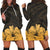 Royal Hibiscus Polynesian Tribal Golden Hoodie Dress - AH Black - Polynesian Pride