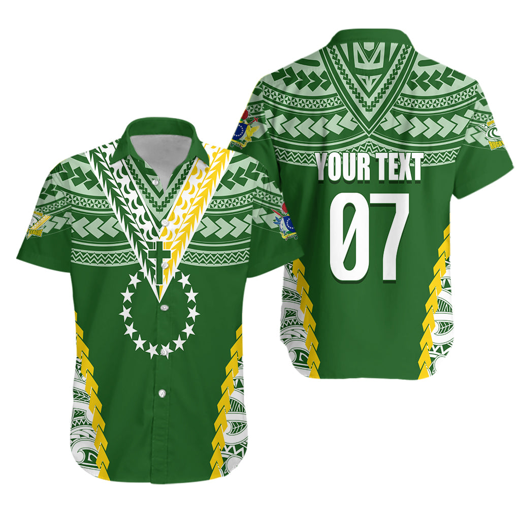(Custom Personalized) Cook Islands Rugby Medallion of Stars Hawaiian Shirt LT7 Unisex Green - Polynesian Pride