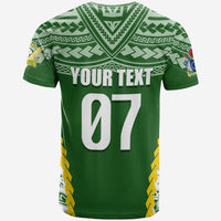 Custom Cook Islands Rugby Medallion of Stars T Shirt LT7 - Polynesian Pride