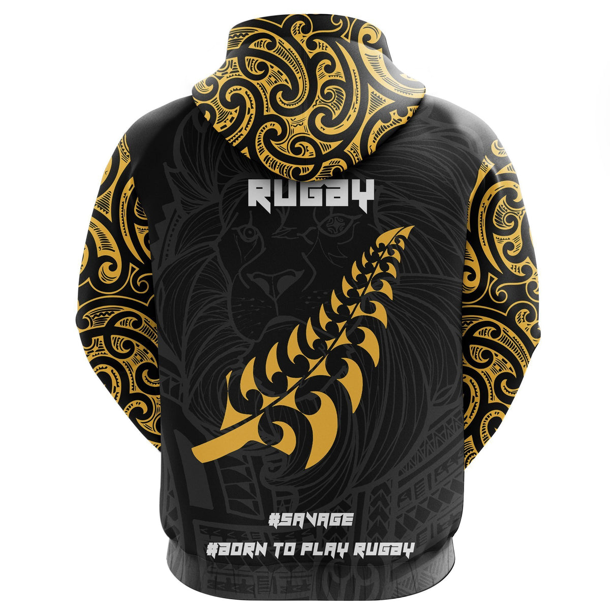 New Zealand Rugby Hoodie, Maori Lion Rugby Pullover Hoodie - Polynesian Pride