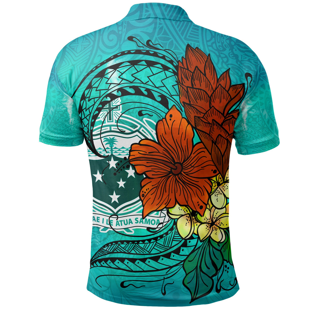Samoa Polo Shirt Tropical Flowers Style - Polynesian Pride