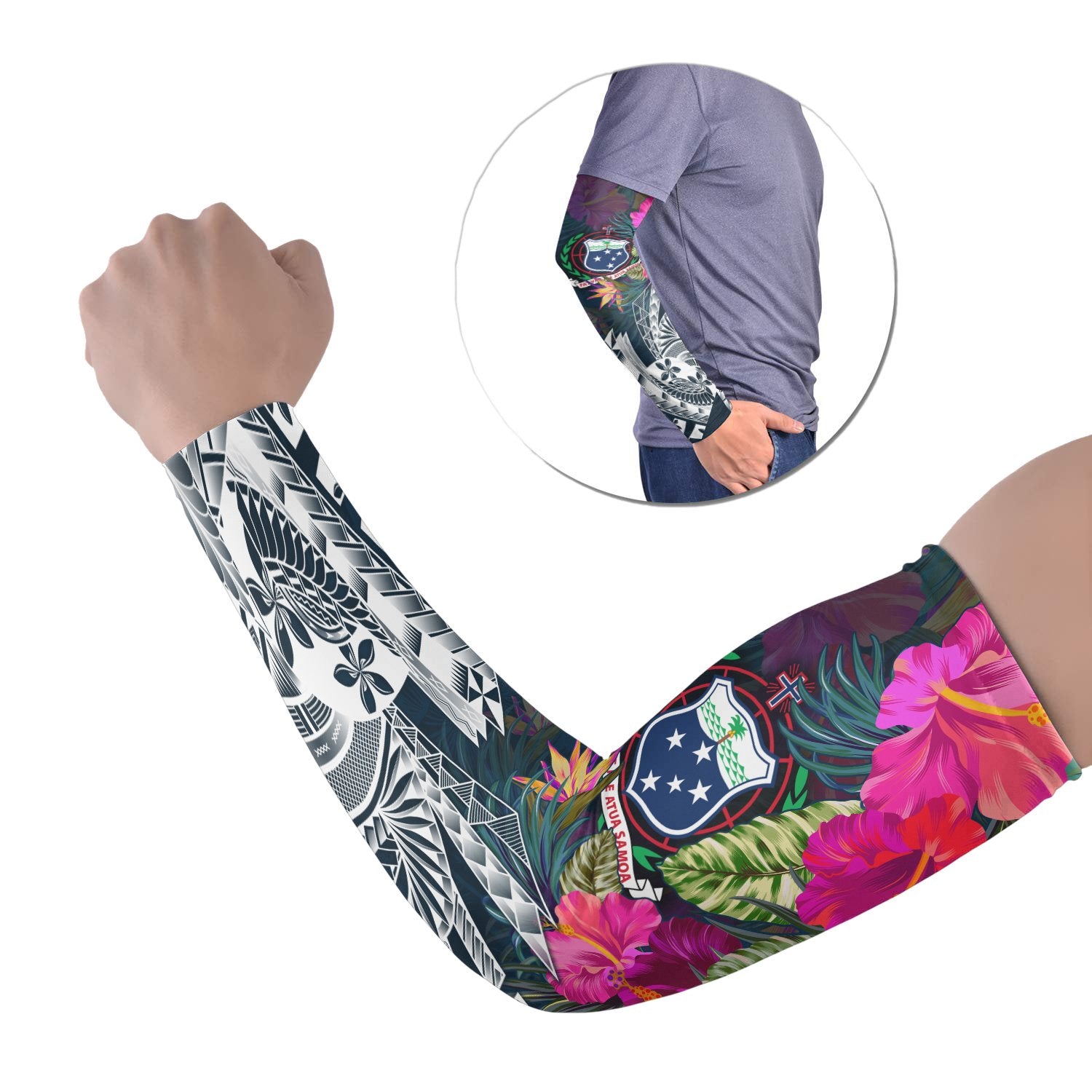 Samoa Arm Sleeve (Set of 2) - Summer Vibes Set of 2 Black - Polynesian Pride