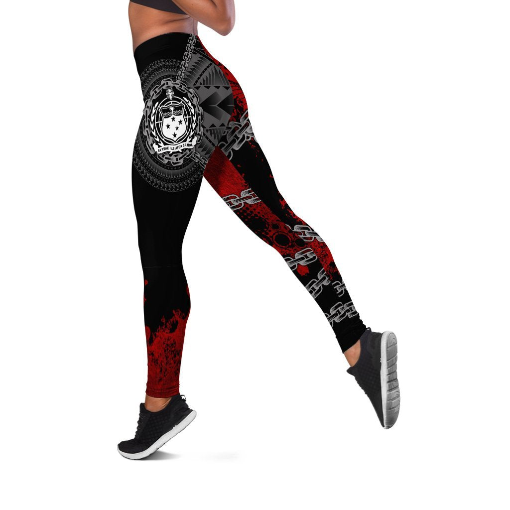 Samoa Polynesian Women's Leggings - Polynesian Chain Style Black - Polynesian Pride