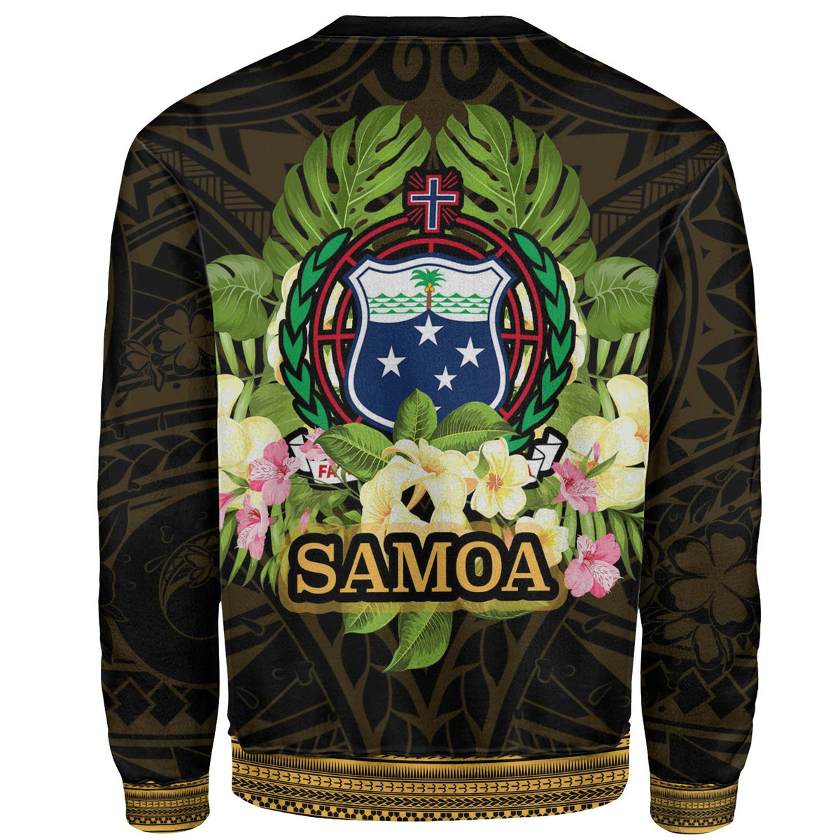 Samoa Sweatshirt - Polynesian Gold Patterns Collection - Polynesian Pride