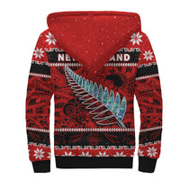 New Zealand Christmas Sherpa Hoodie Paua Shell Silver Fern Meri Kirihimete LT14 - Polynesian Pride