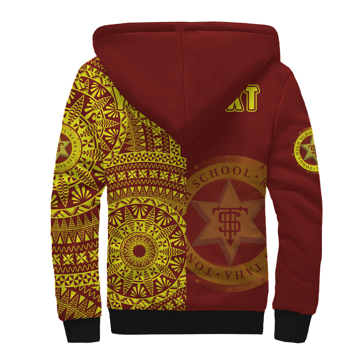 (Custom Personalised) Tonga High School Sherpa Hoodie Tongan Ngatu Pattern LT14 - Polynesian Pride