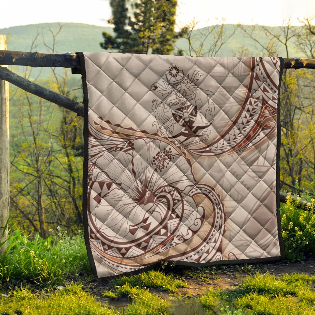 Solomon Islands Premium Quilt - Hibiscus Flowers Vintage Style - Polynesian Pride